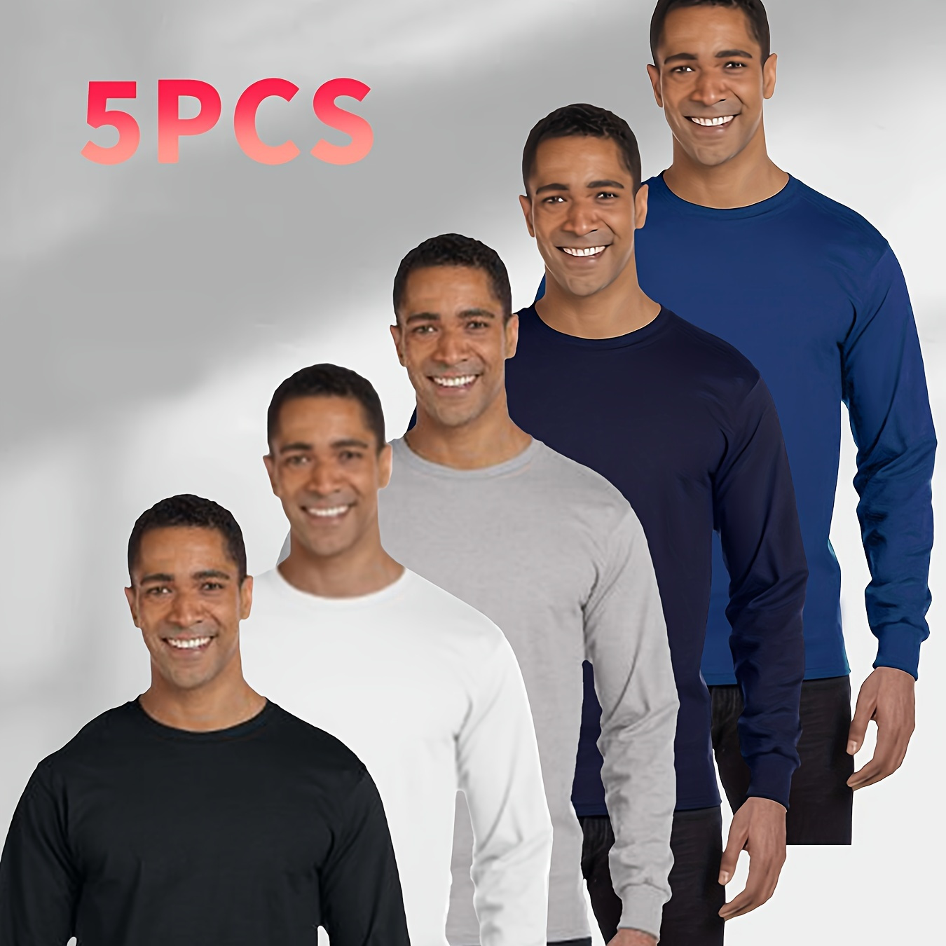 

's Must-have Long Sleeve Cotton T-shirt, Round Neck Cotton T-shirt, Lt8042