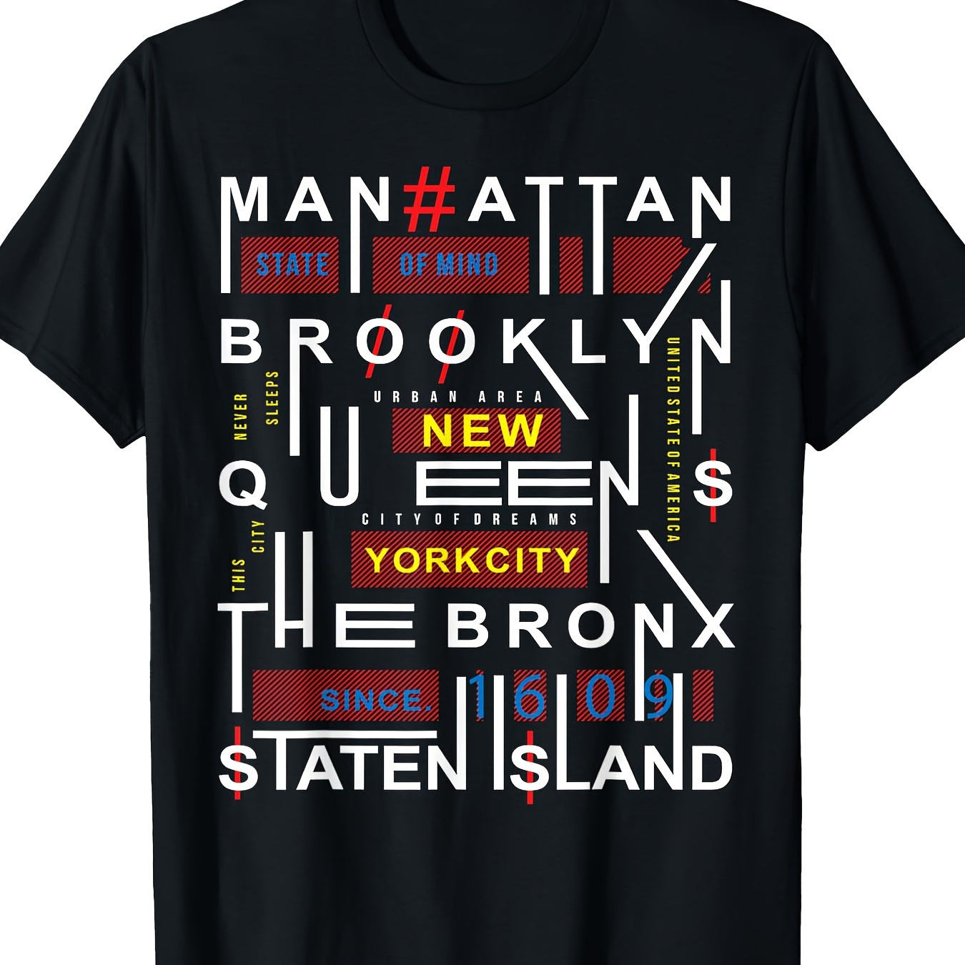 

New York City Big Bronx Queens Manhattan Staten Island T-shirt - 220g