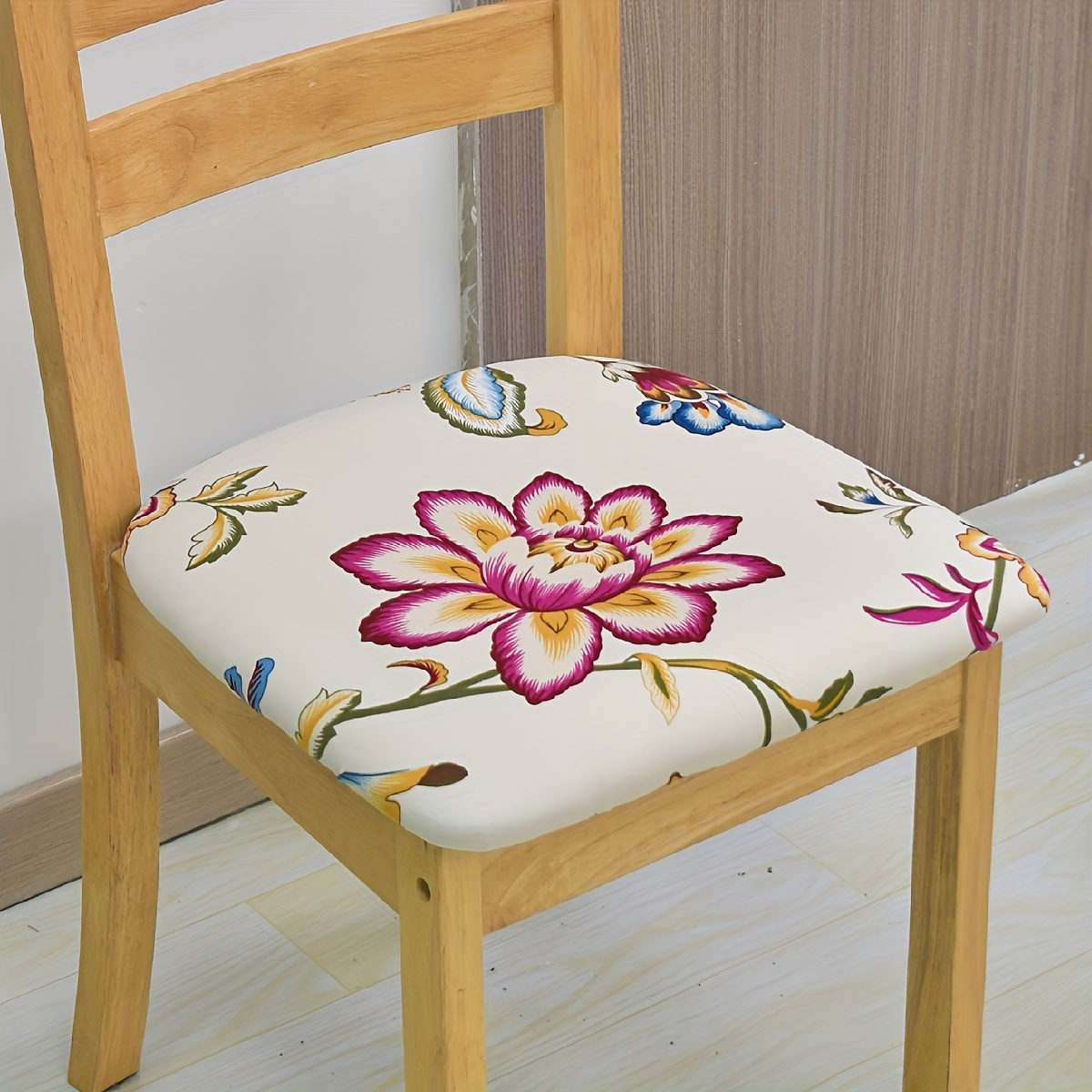 1pc Floral Stuhl Sitzbezug Dehnbar Bewegliche Esszimmerstuhl