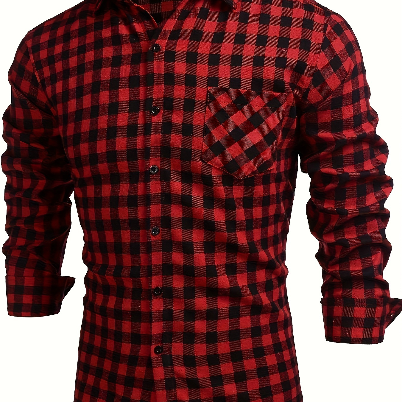 

Classic Plaid Pattern Men's Shirt Top Turn-down Collar Long Sleeve Closure Male Casual Shirt For Men Daily Vacation Streetwear