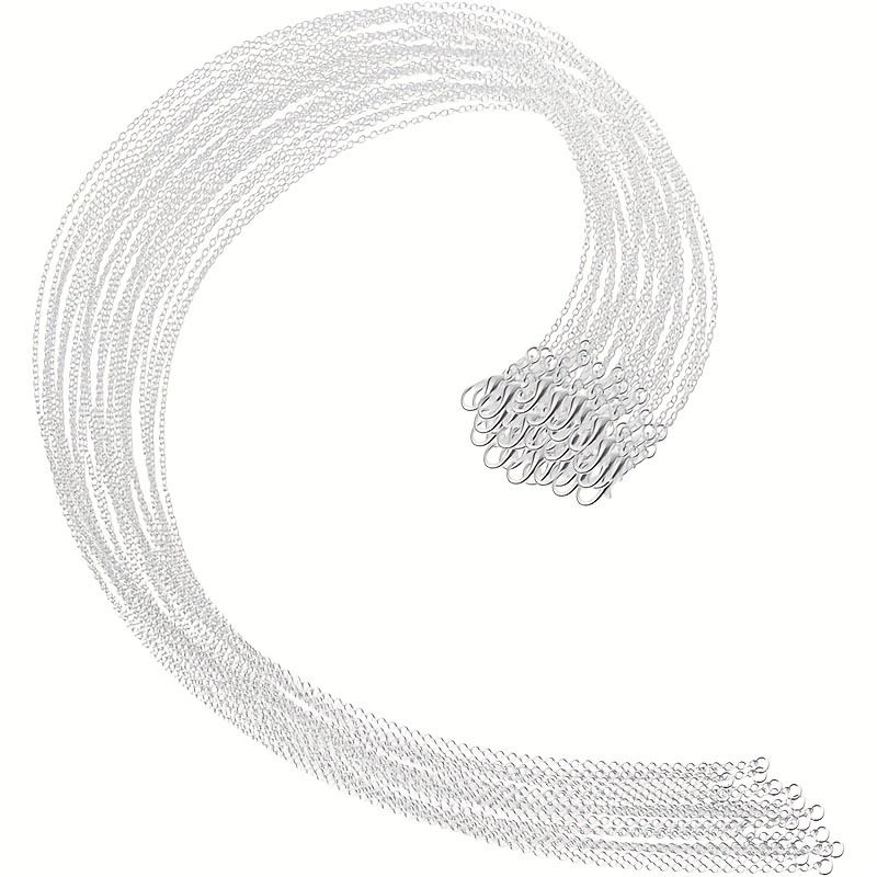 

30pcs/pack 20inch Silver Plated Jewelry Making Chain Bulk Snake Chain With Lobster Clasp Necklace Extender For Necklace Jewelry Making Accessories