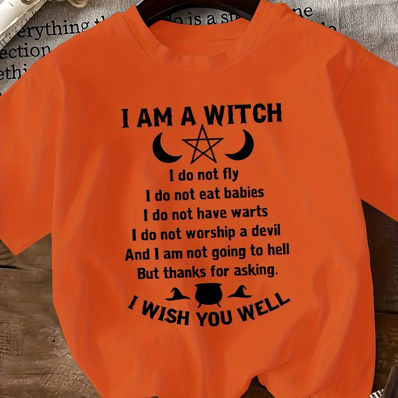 

T-shirt For Women - Casual Crew Neck Polyester Top With Halloween Slogan, - Breathable, Comfortable Knit Fabric Tee For All