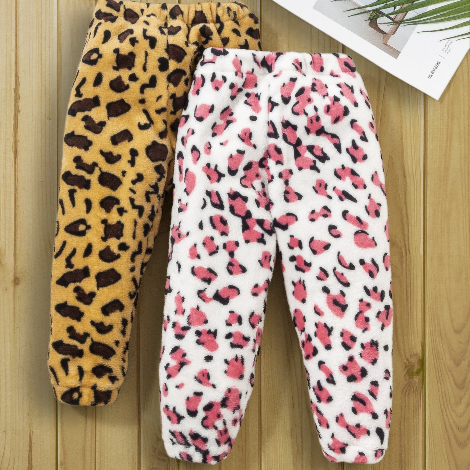 Toddler Girls Soft Fleece Trendy Leopard Pattern Elastic - Temu