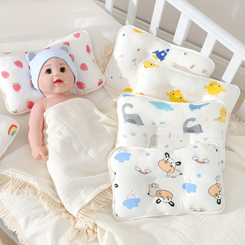 Reidio Newborn Pillow Adjustable Baby Head Pillow Soft and Breathable Baby  Pillows for Sleeping Ergonomic Design Washable (3#White)