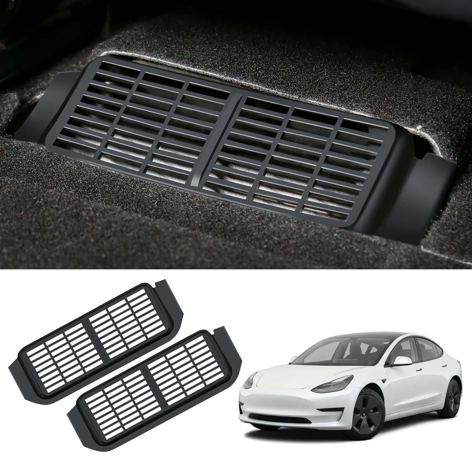 Für Model 3 Rückbank Klimaanlage Auslass Vent Deflektor Gitter Schutz  Snap-in Installation Einlass Gitter Model 3 Zubehör (2 Stück) - Auto - Temu
