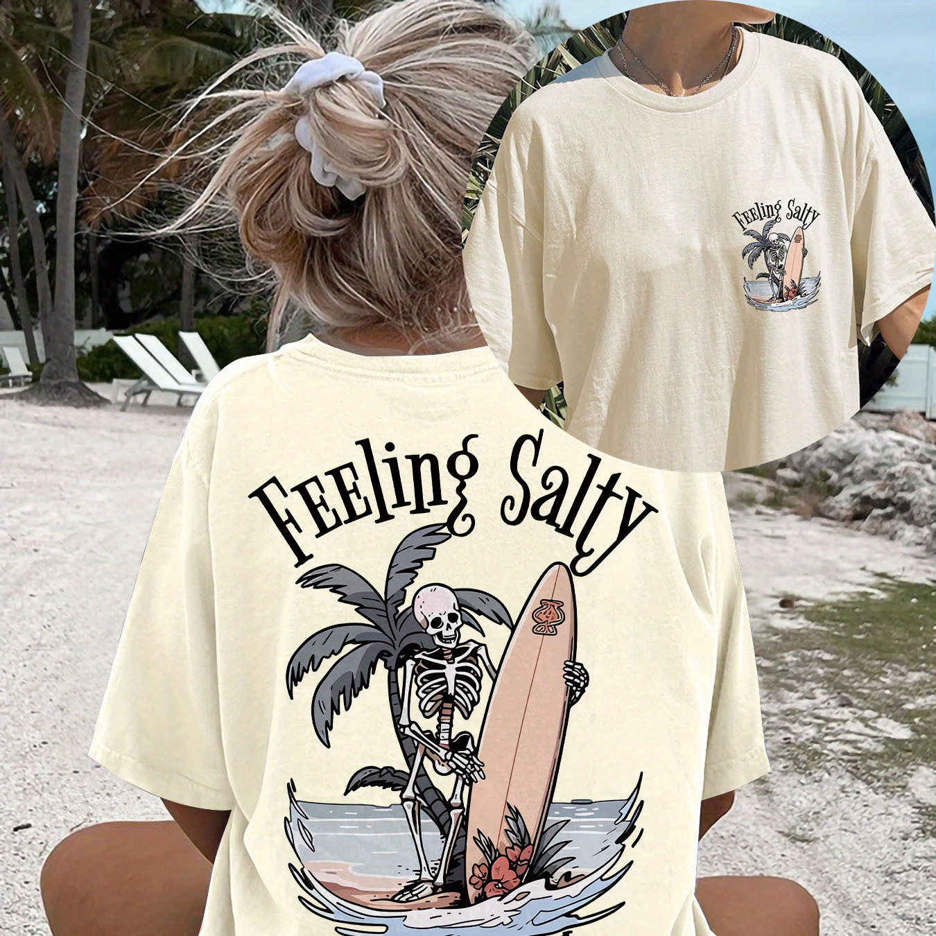 

Feeling " Skull & T- - , Fit For Women