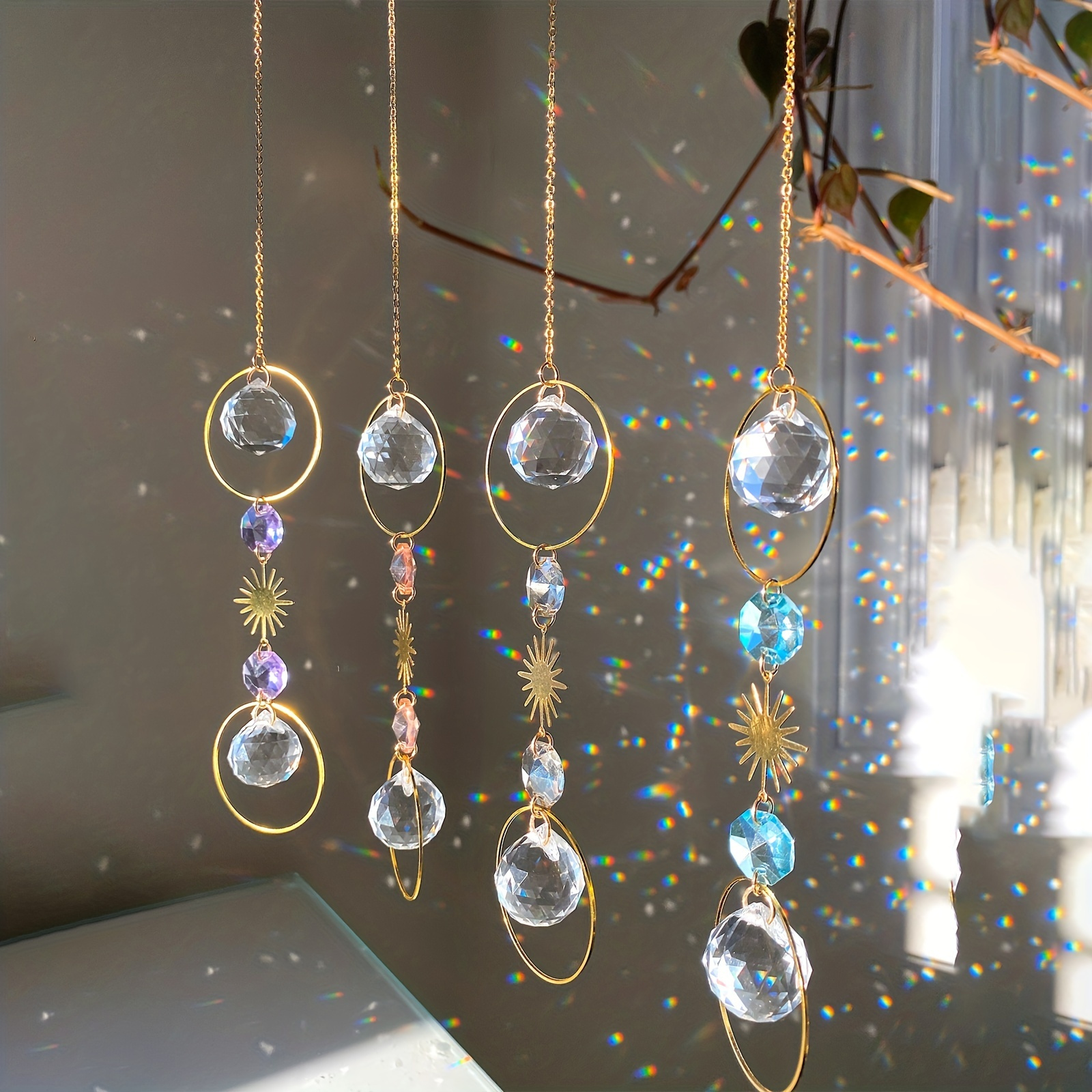 

1pc Crystal Sun Catcher, Wind Chime, Aesthetic Hanging Pendant For Wedding Party Home Decoration Car Hanging Hanging Ornament Suncatcher, Photo Props, Outdoor Decor