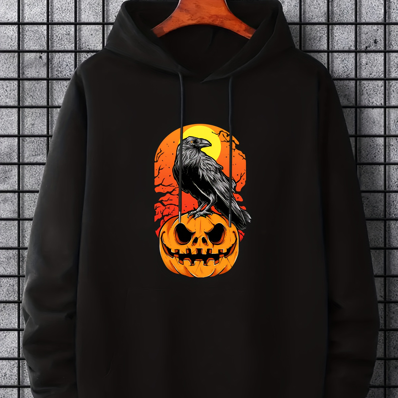 

Men's -style Hoodie: Cartoon Pumpkin & Graphic, Breathable & Stretchy Fabric, Drawstring Hooded Sweatshirt For Outdoor Activities