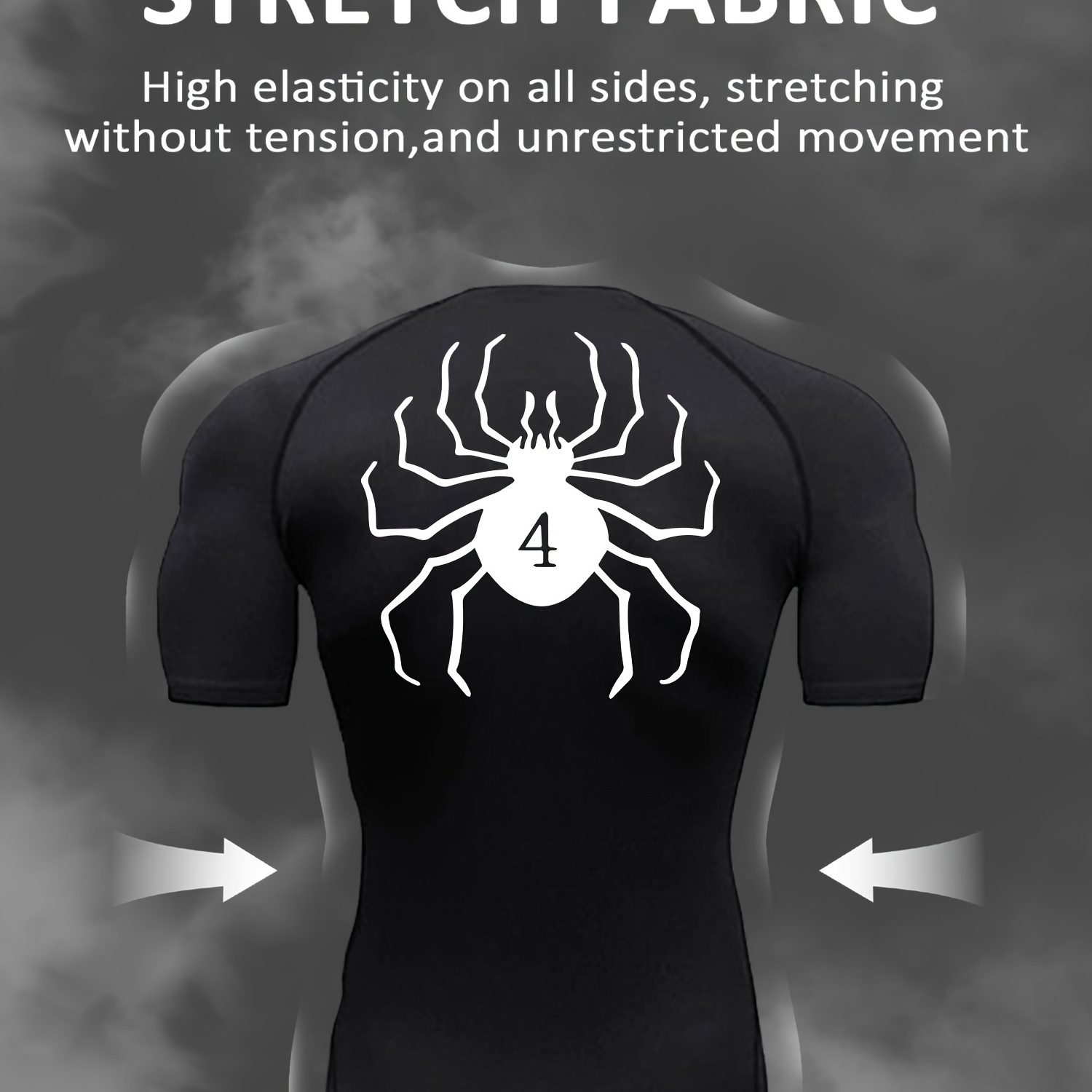 

Spider Pattern Compression Shirts Men's Short Sleeve Athletic Undershirt Gear T-shirt For Sports Workout (pants Not Included)