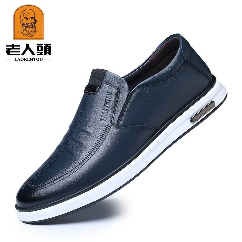 Laorentou Men's Premium Leather Dress Shoes Slip On Oxfords For Wedding