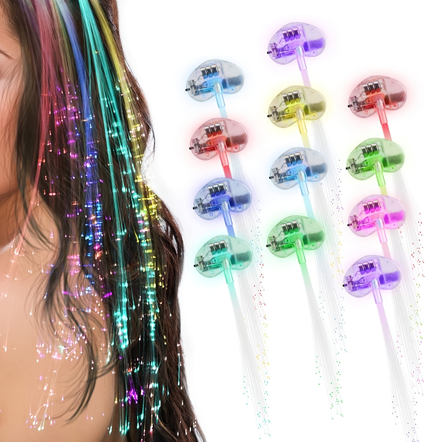 Acheter LED clignotante papillon pince à cheveux tresse fibre optique  épingle à cheveux décor de fête