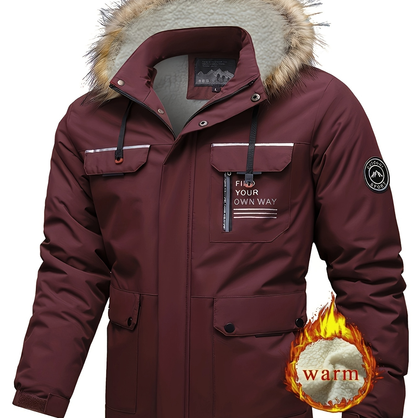 

Fleece-lined Hooded Detachable - & ,