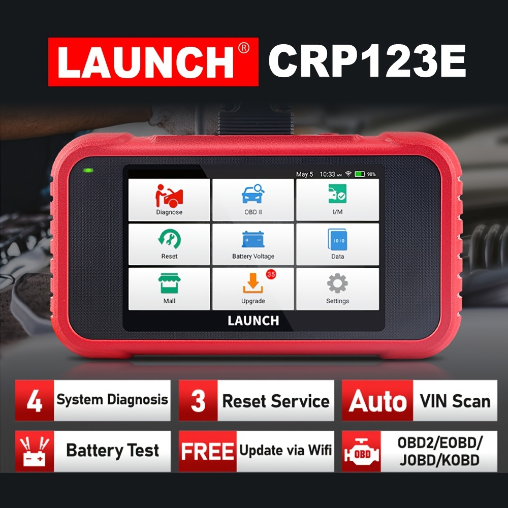 LAUNCH X431 CRP123E Car OBD2 Diagnostic Tools Automotive OBD Scanner ABS  SRS Airbag Engine AT SAS OIL Brake Reset Lifetime Free Update