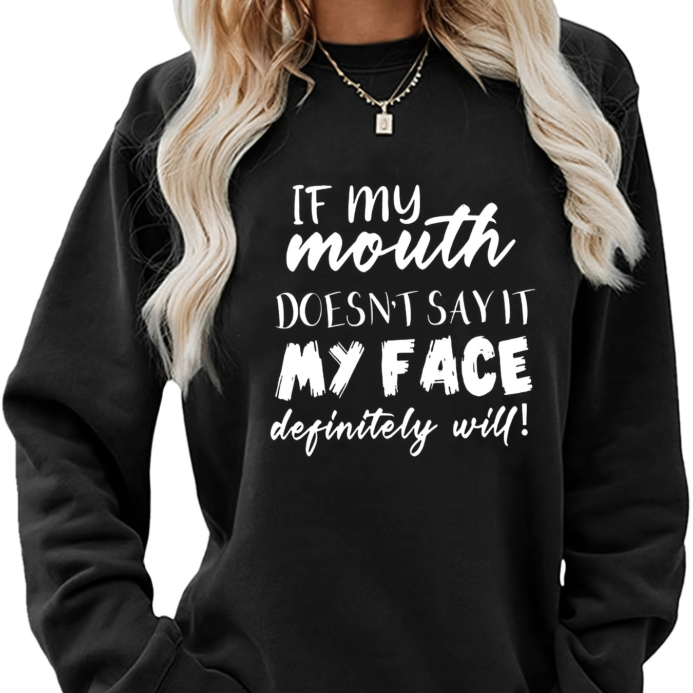 

Letter Graphic Sports Sweatshirts, Round Neck Long Sleeve Pullover Tops, Women's Sporty Sweatshirts