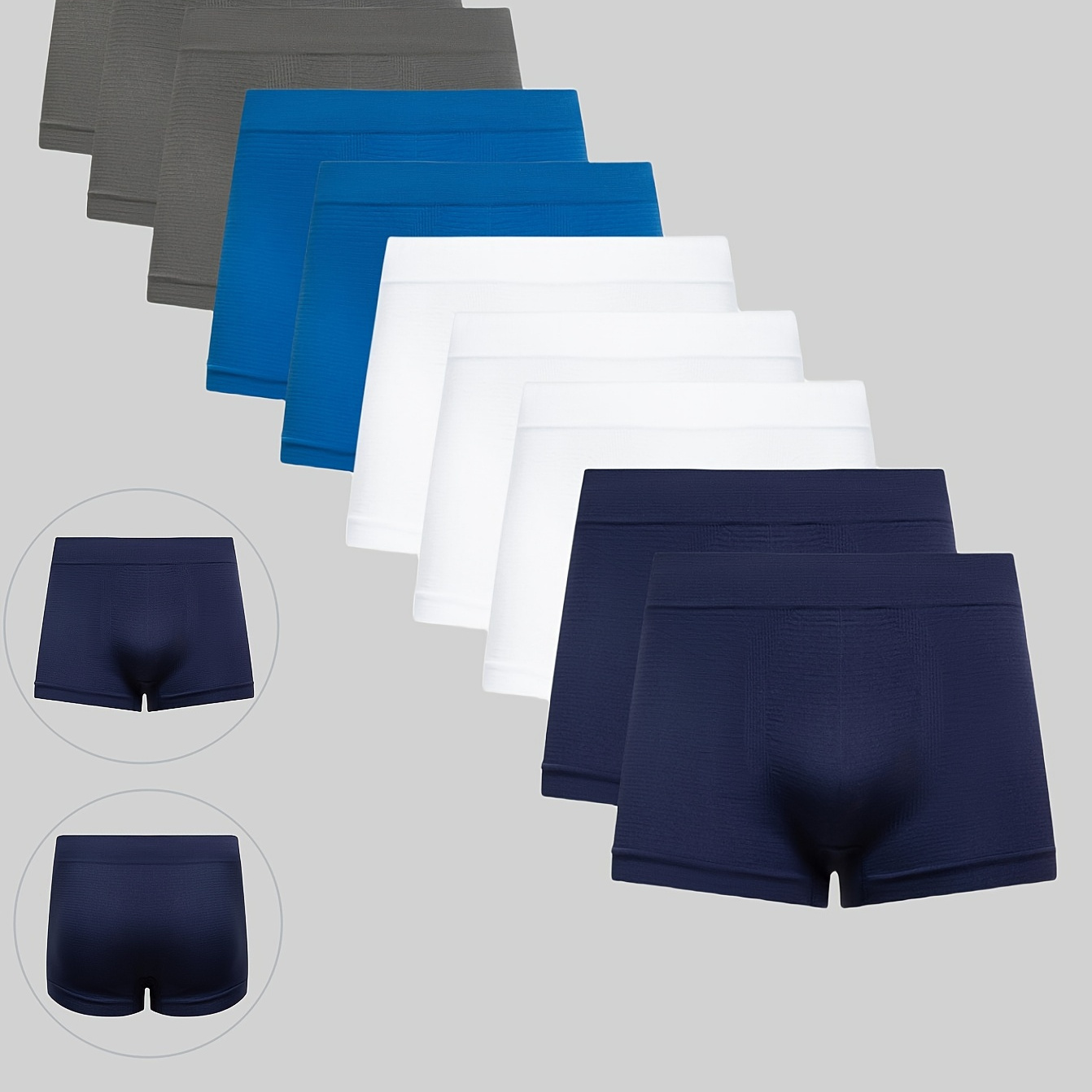 

10pcs Men's Boxer Briefs, Breathable Comfy Boxer Trunks, Elastic Sports Shorts, Men's Casual Underwear Daily Bottom Wear