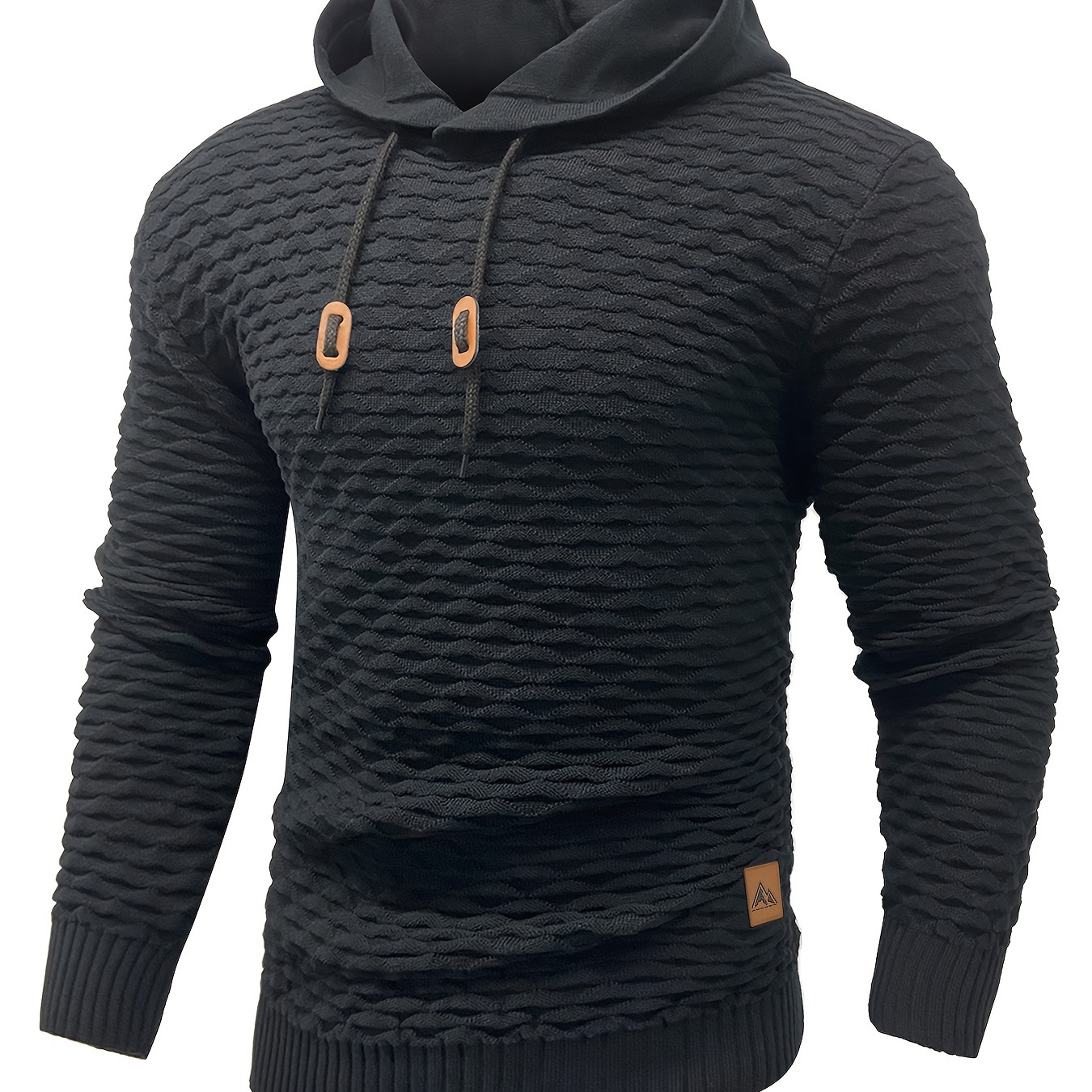 

Cool Knitted Sweater Hoodies For Men, Men's Casual Solid Pullover Hooded Knit Sweater Streetwear For Winter Fall, As Gifts