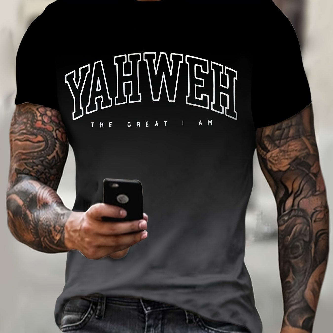 

Yahweh Monogram 3d Print T-, 100% Polyester, , Slight , Regular Fit, Pattern, For Men