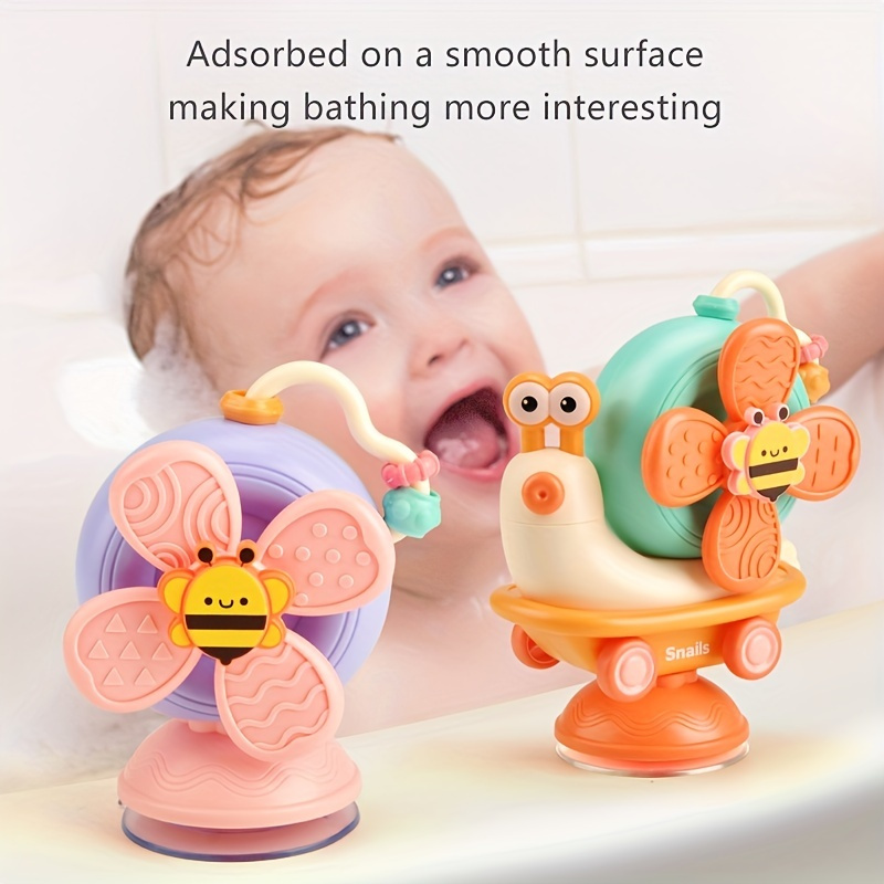 2PCS Suction Cup Spinner Toys with Swim Turtle Water Bath Toys for Toddlers  1-3 Year