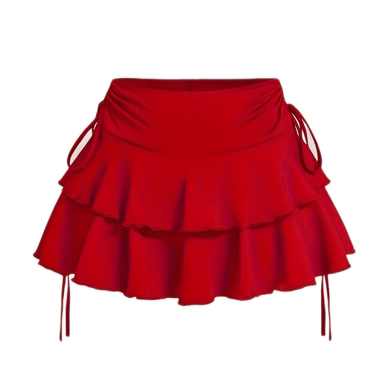 

Chic Women's Pink Stretch Mini Skirt With Ruffle Detail - Sexy Ruched Design, Polyester & Elastane , Machine Washable, Ideal For Spring/summer/fall