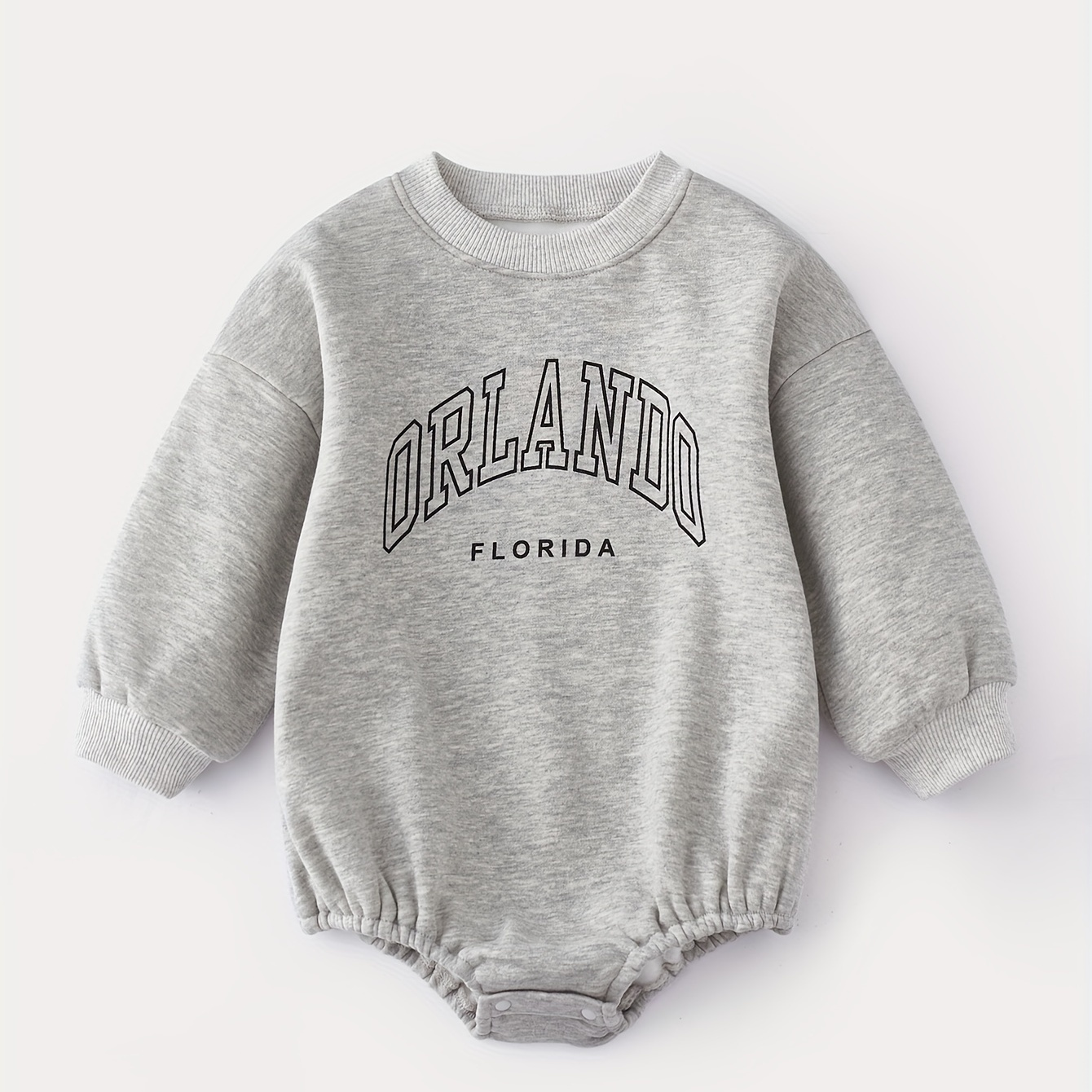 

Infant's "orlando" Print Warm Cotton Bodysuit, Comfy Winter & Fall Long Sleeve Onesie, Baby Boy's Clothing, As Gift