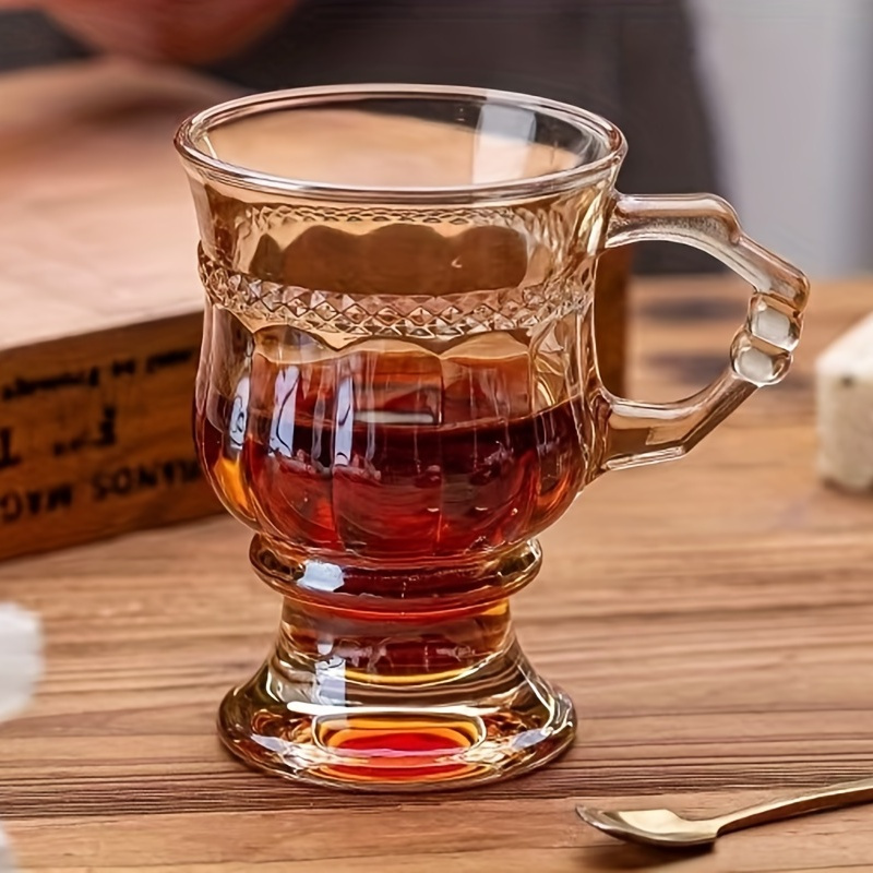 Tasse à café transparente en verre gaufré de style nordique, perle de  tournesol, lait et thé