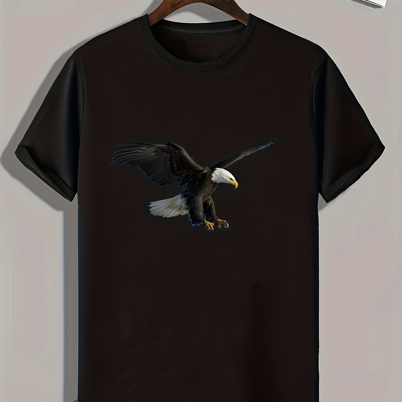 

Eagle Print, Men's Graphic T-shirt, Casual Comfy Tees For Summer, Mens Clothing