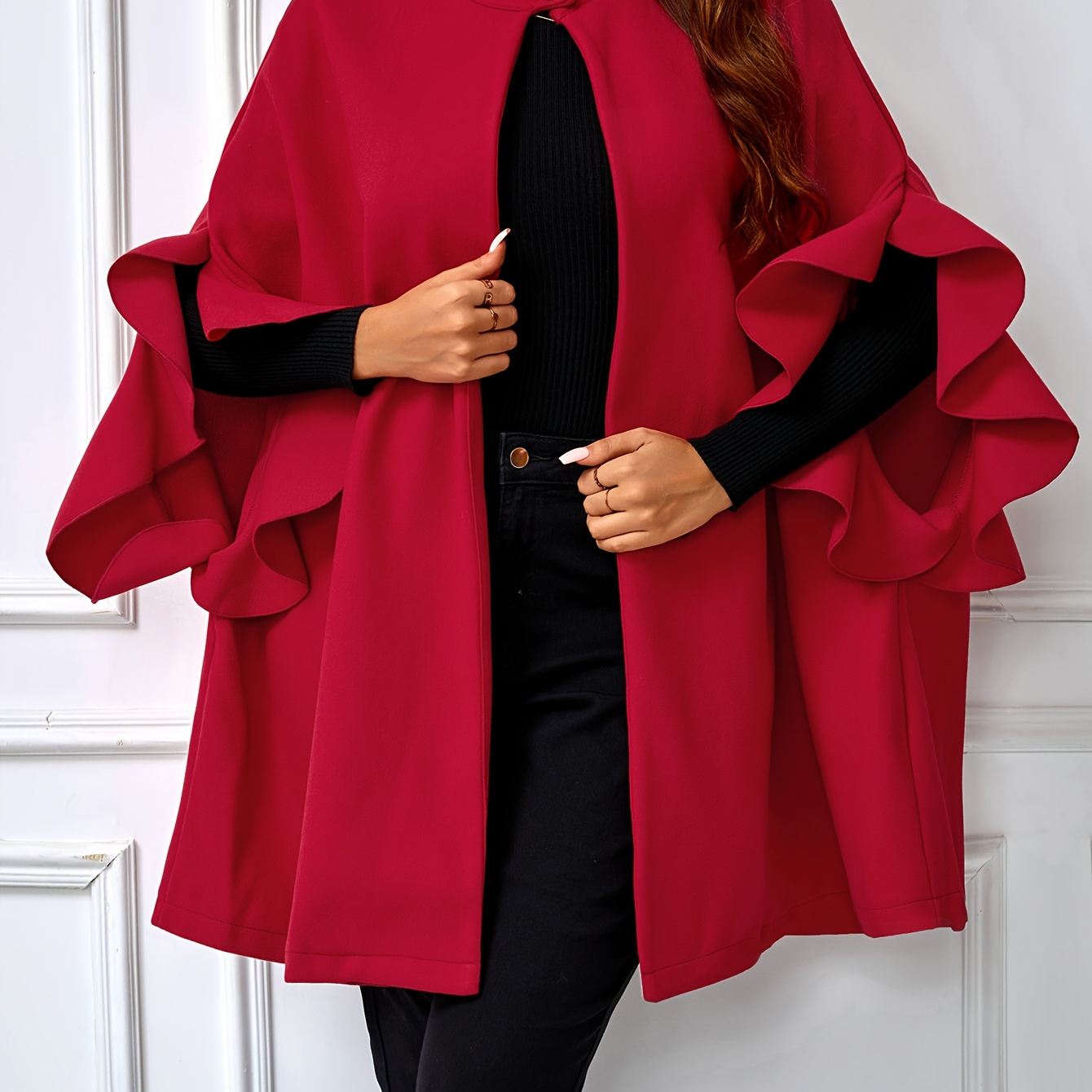 

Size Ruffle Sleeves - Outerwear ,