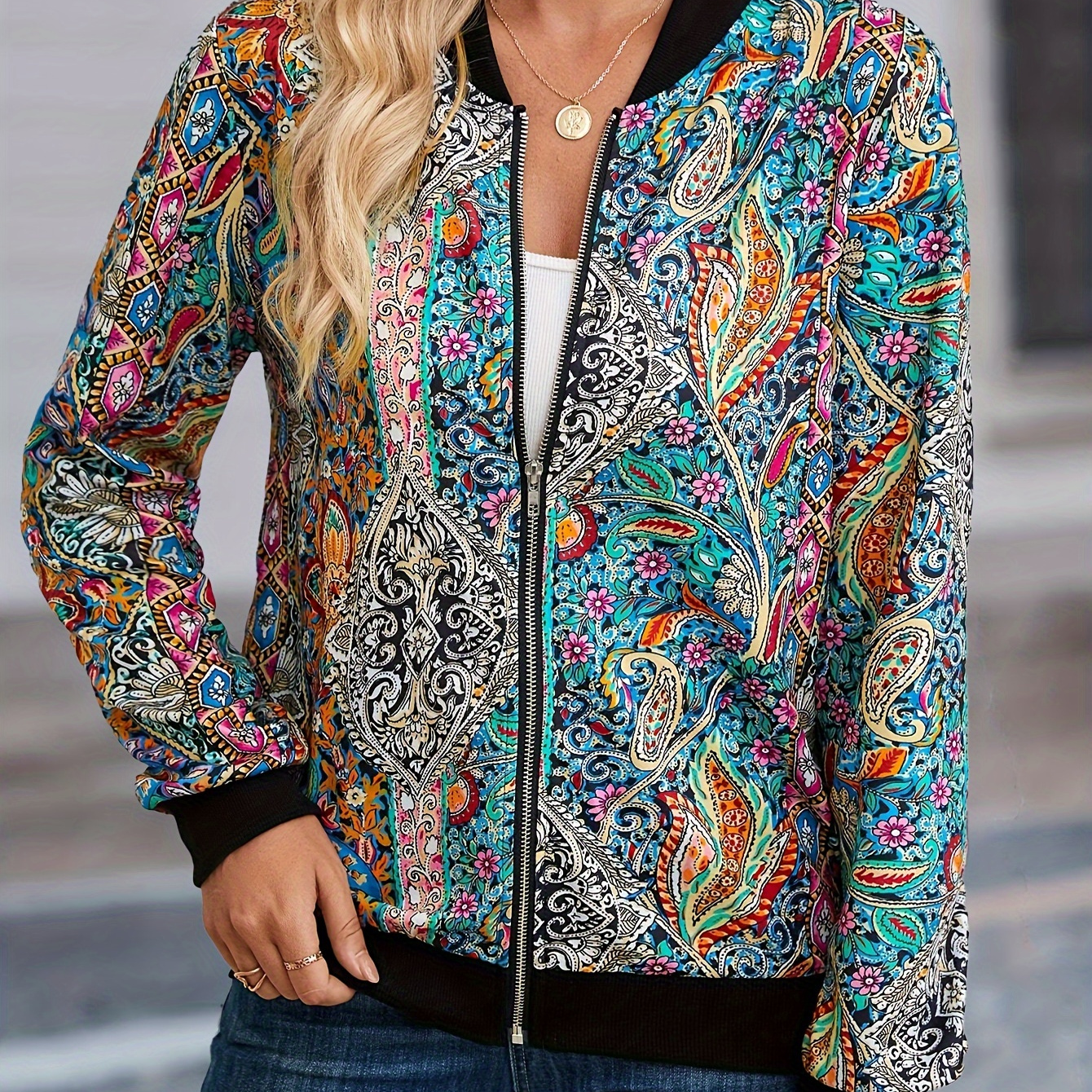 paisley bomber jacket