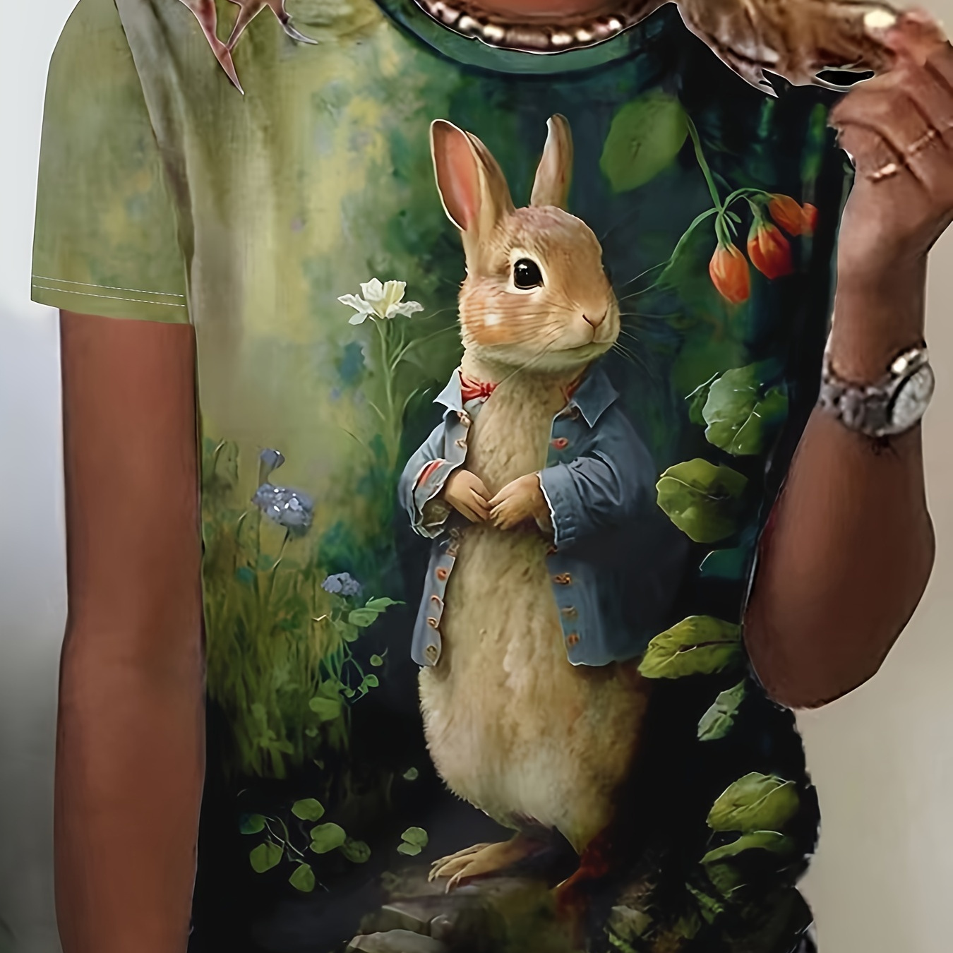 

Print T-shirt, Casual Crew Neck Short Sleeve Top For , Women's Clothing