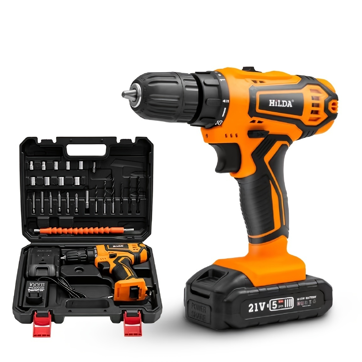 21V Max Electric Power Impact Combo Kit Cordless Brush Drill Driver Tool  with 30 Pieces Accessories - China Power Drill, Power Tool