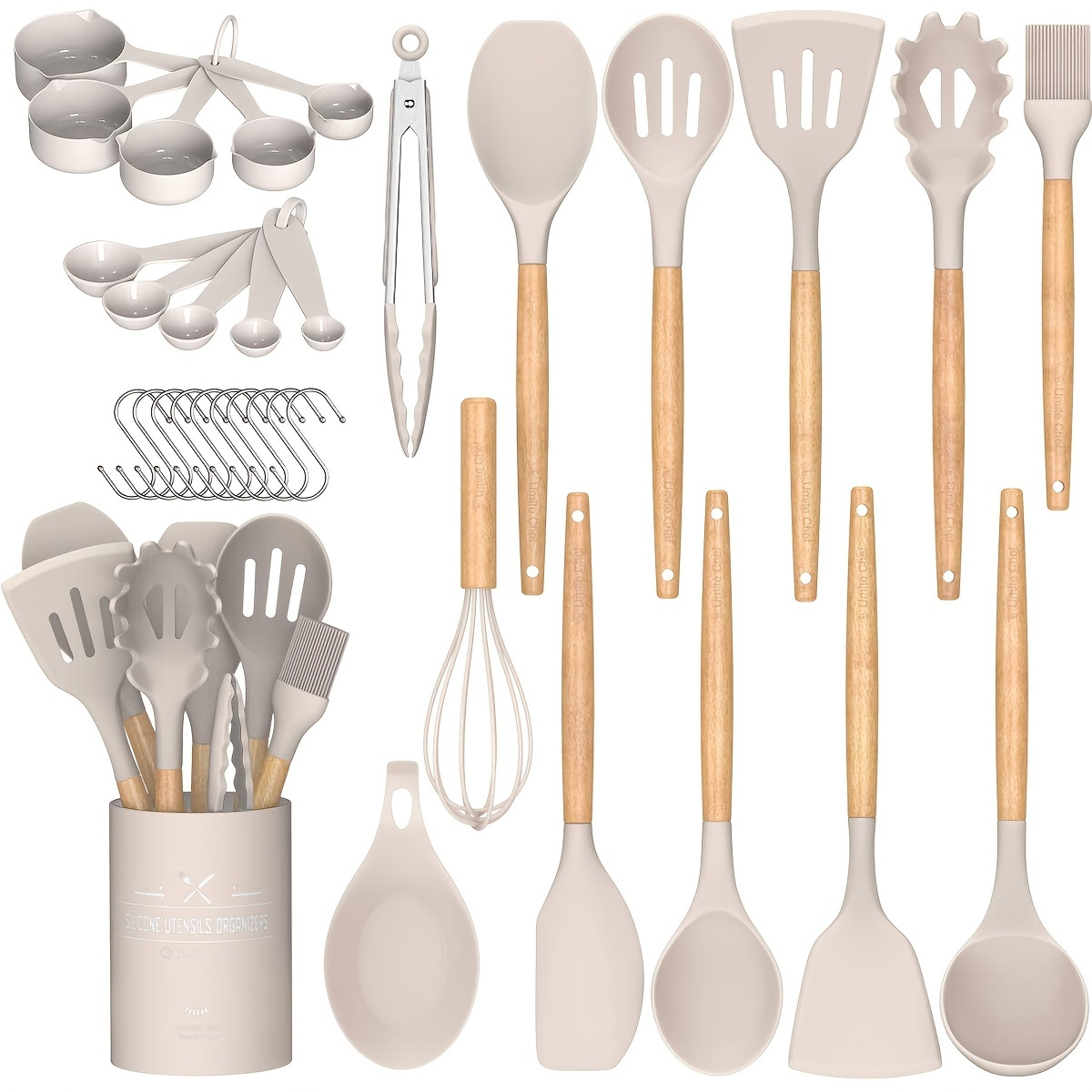 Stainless Steel Kitchen Utensils With Wooden Handle Core - Temu