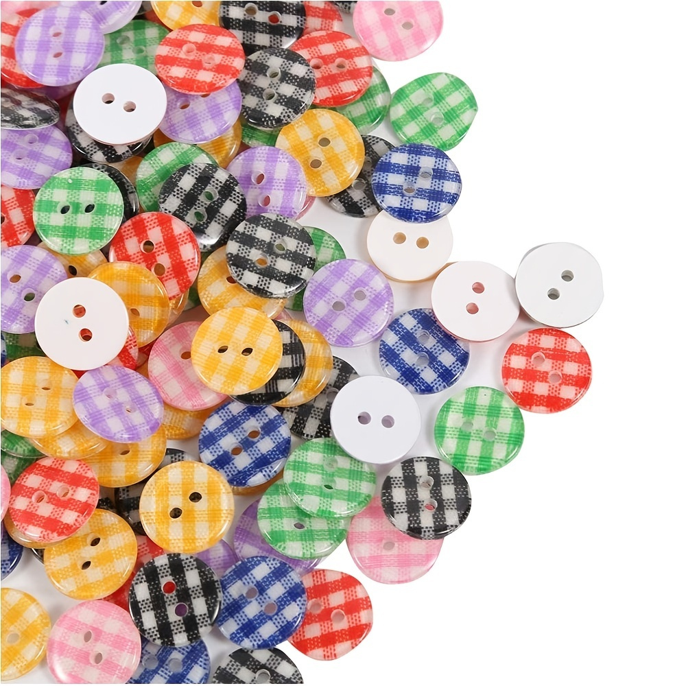 

150pcs 1/2 Inch Round Plastic Buttons 2 Holes Colorful Diy Craft Sewing Buttons For Clothing Buckle Work
