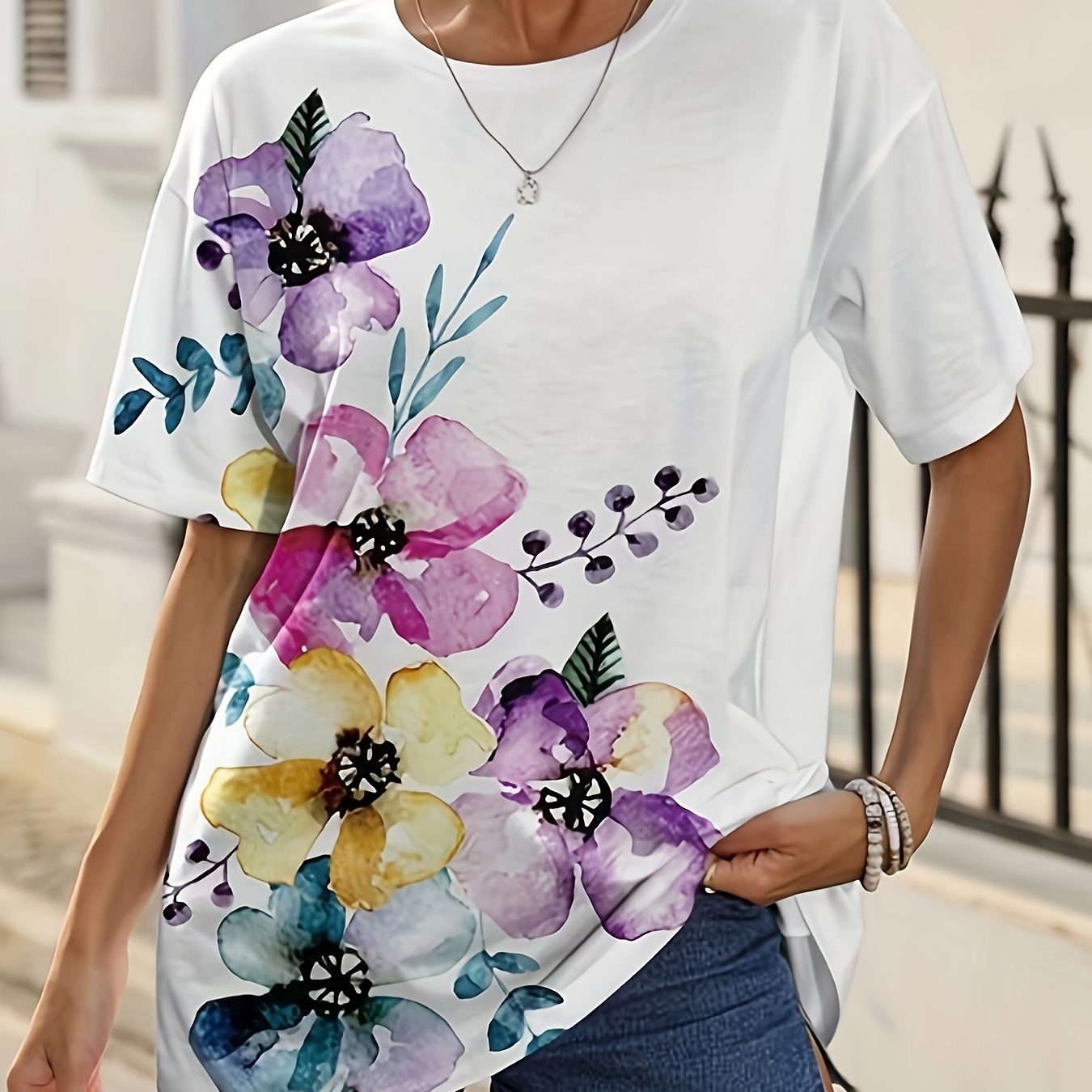 Cotton Casual T-shirts For Summers- Eucalyptus (Available  In Plus Sizes) main image 0