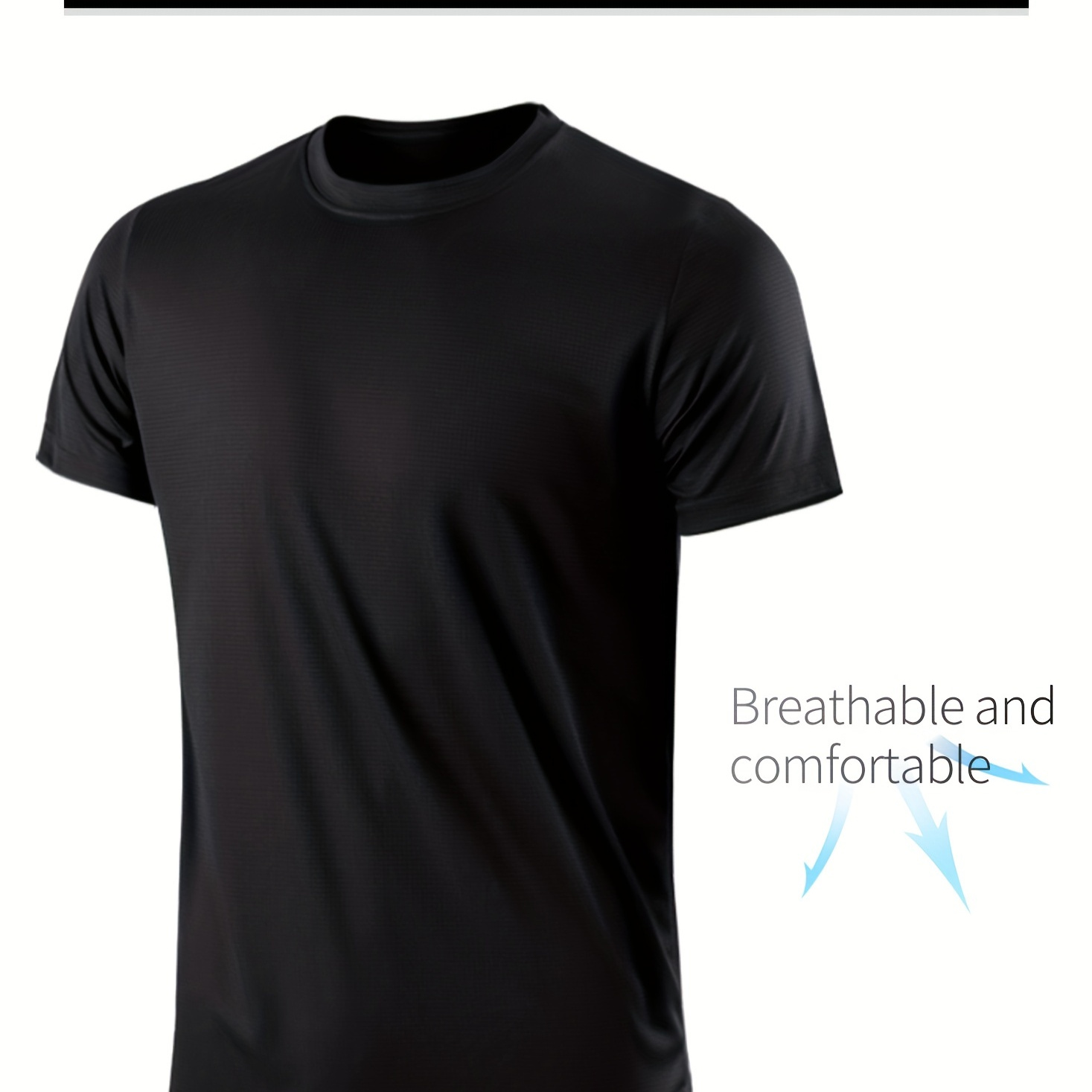 Ultralight Men's Crew Neck T-Shirt - Quick Drying, Sweat Absorbing, Breathable Sport Shirt For Fitness, Gym, And Running