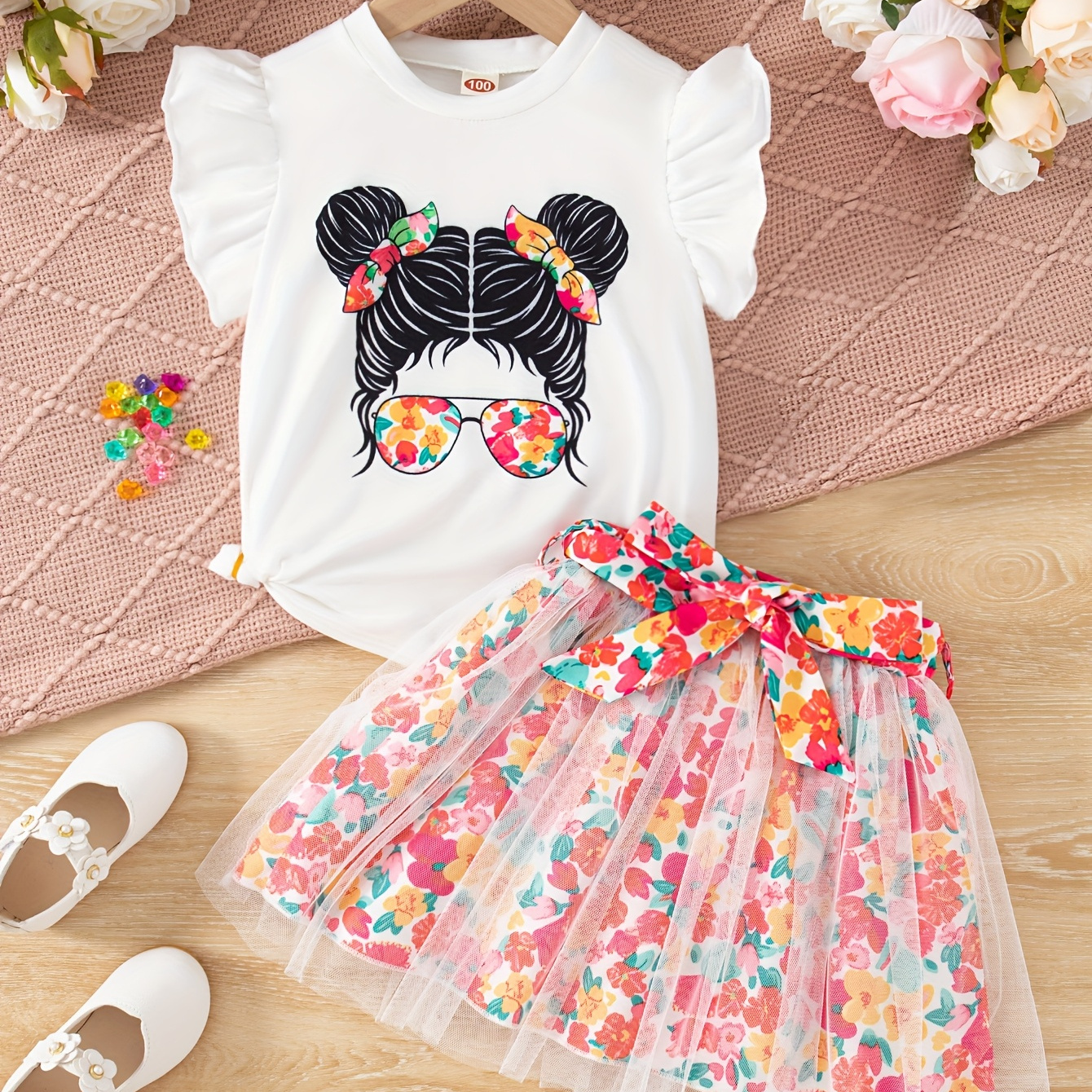 Toddler Girls 2pc T-shirt & Tutu Skirt Set