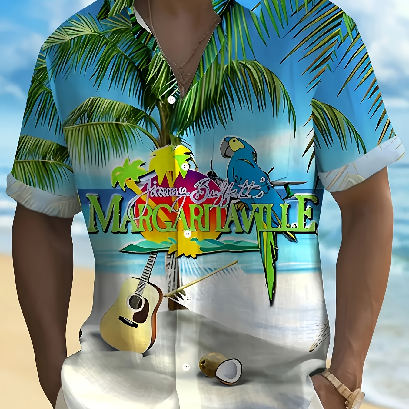 

Men's Trendy Hawaiian Lapel Collar Graphic Shirt With Stylish Print For Summer Beach, Pool And Resort, Comfort Fit