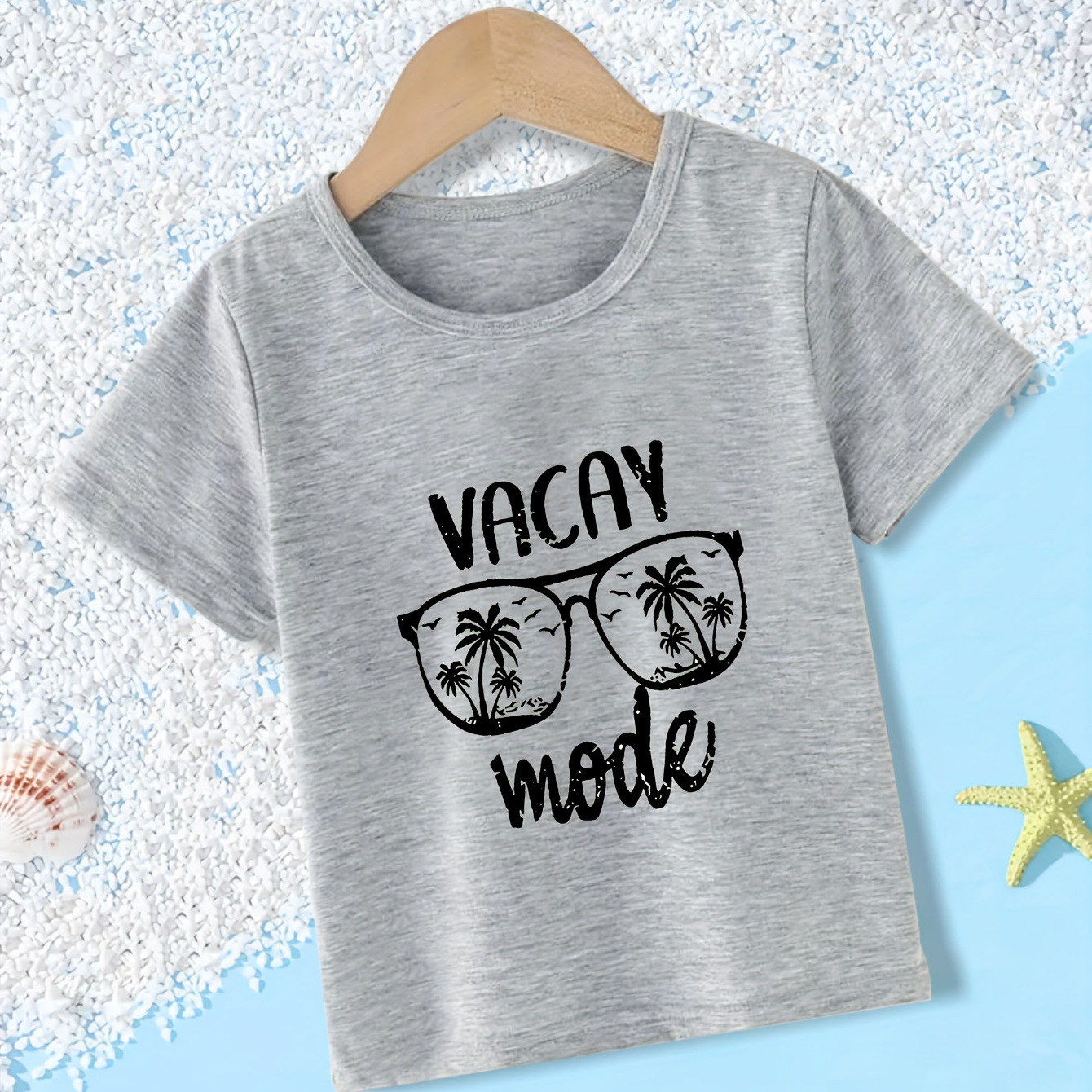 

Vacay Mode Cute Innovative Graphic Print Casual Short Sleeve T-shirt For Boys, Cool Comfy Versatile Trendy Tee Boys Summer Outfits Clothes