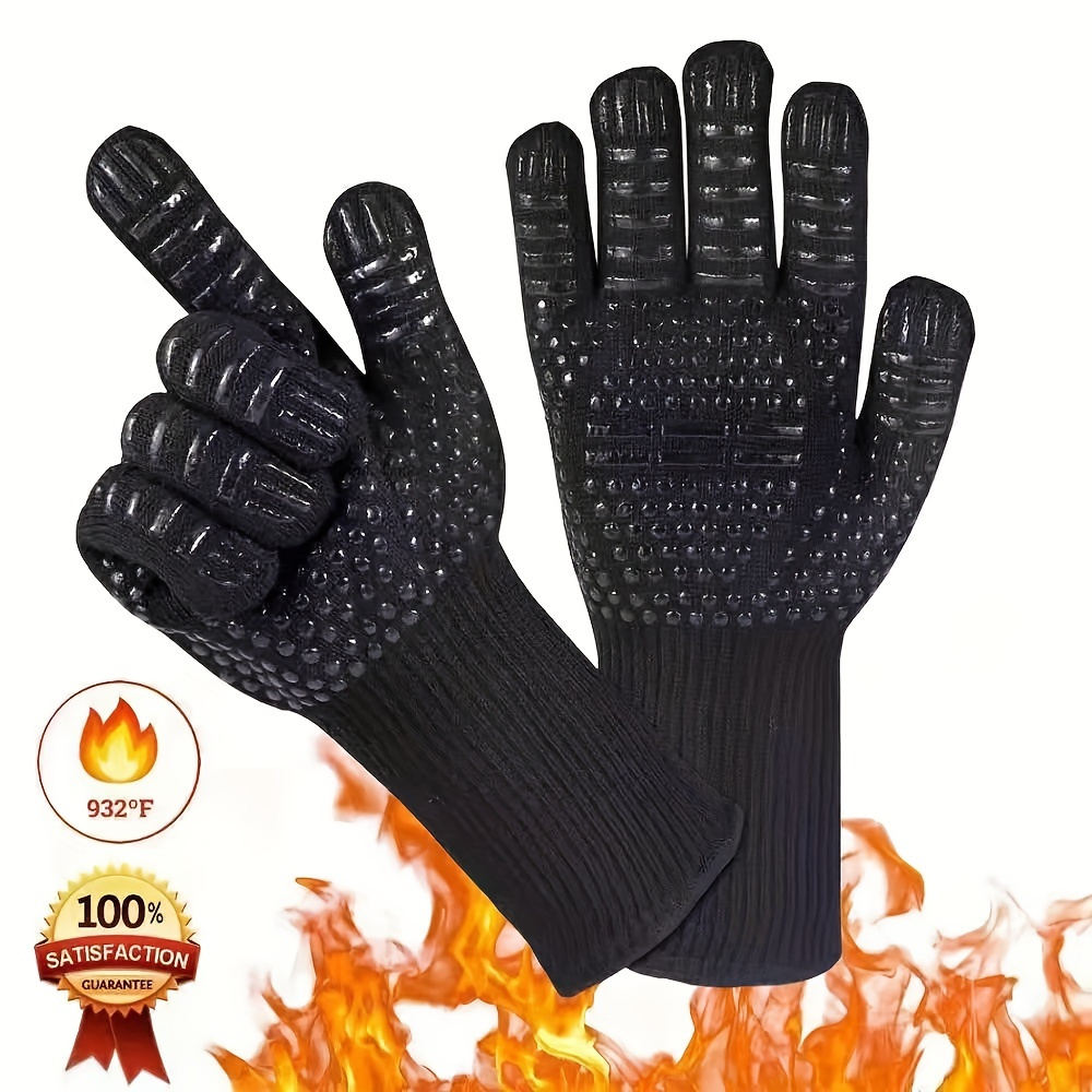 Rubber Black and Orange Sublimation Heat Resistant Hand Gloves at