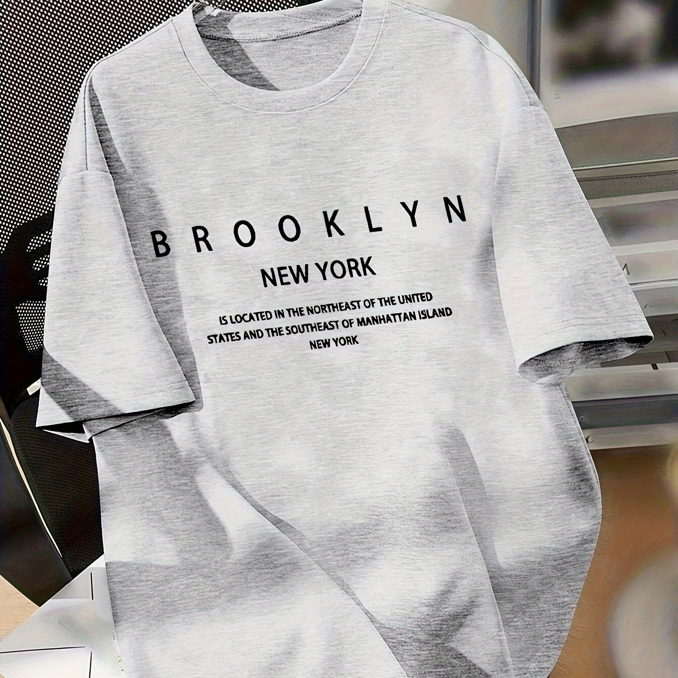 

Brooklyn New York Alphabets Print Boy's Summer Crew Neck T-shirt - Trendy Casual Style With Comfy Short Sleeves - Perfect For Everyday Life