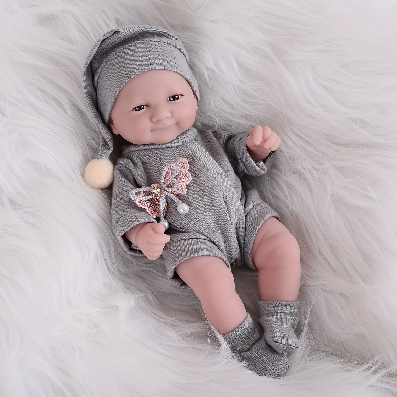 Boneca Bebê / Baby Reborn Realista Macia em Silicone Dormindo  Anatomicamente Correto NPK 48cm