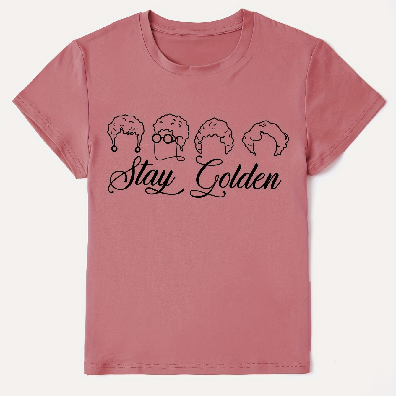 

Print T-shirt, Short Sleeve Crew Neck Casual Top For Summer & Spring, Women's Clothing
