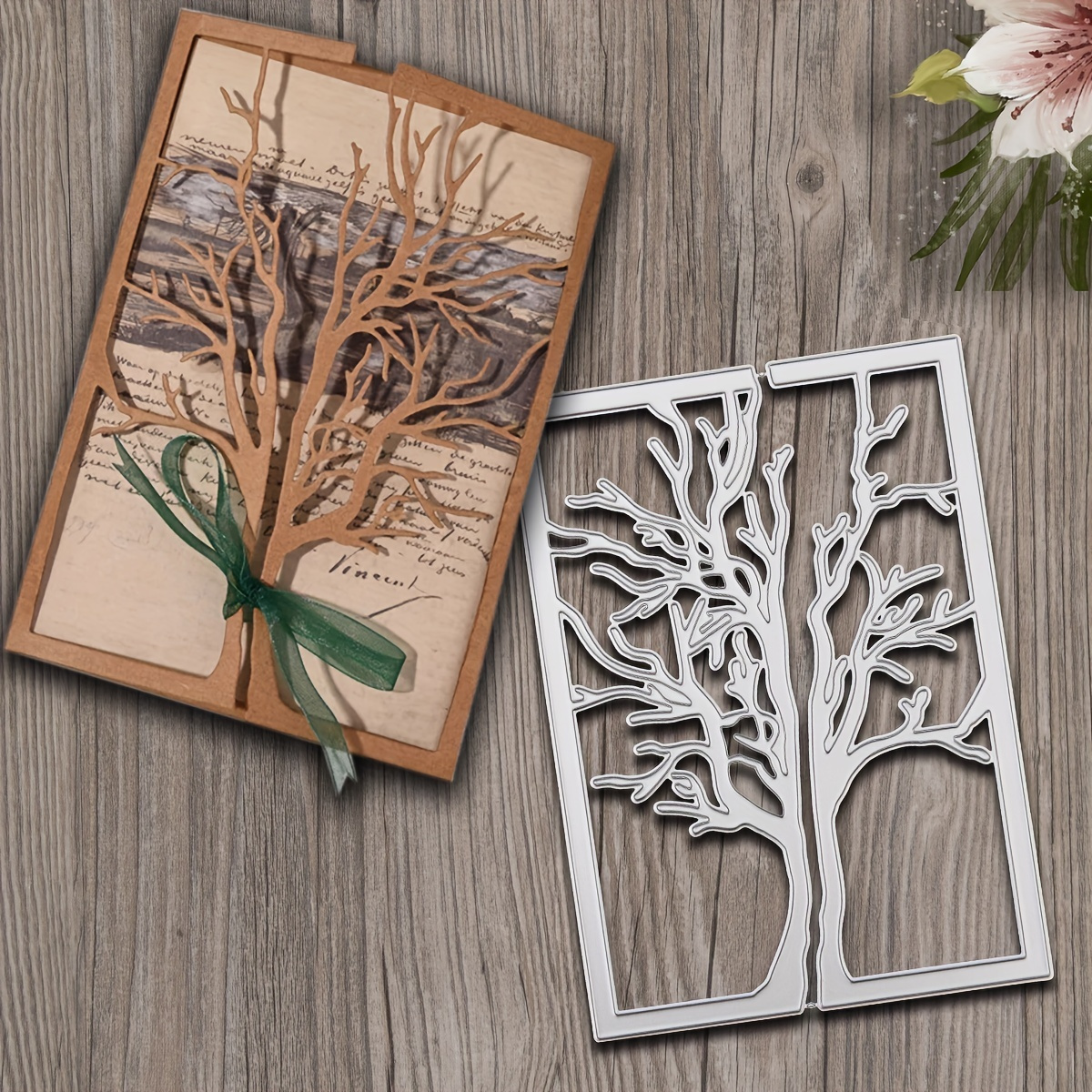 Diy Trees And Mountain Scenery Die Cuts For Card Making - Temu