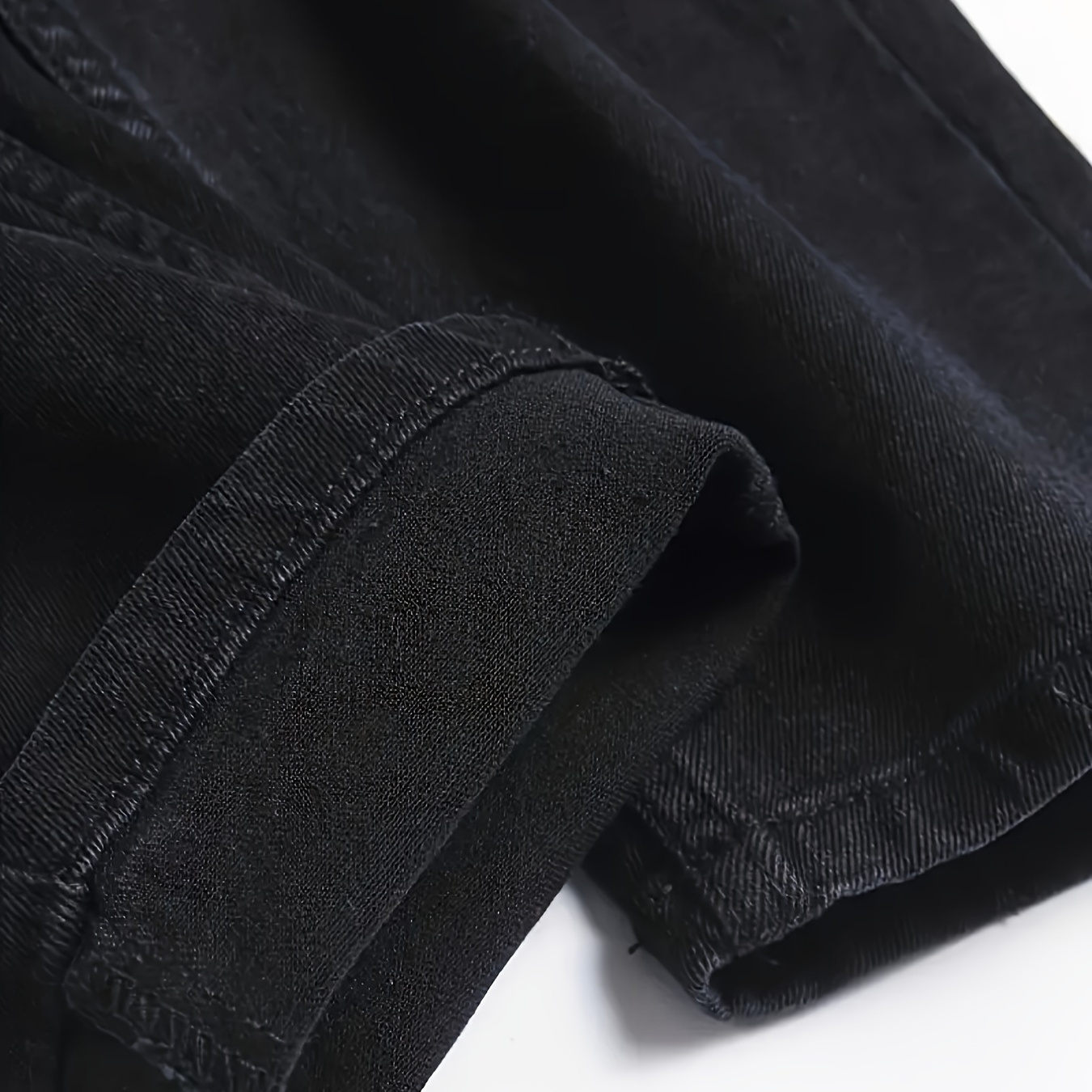 

Pantalon En Denim Uni Pour Hommes Avec Poches, Jean Slim Décontracté En Mélange De Coton Pour Les Activités De Plein Air