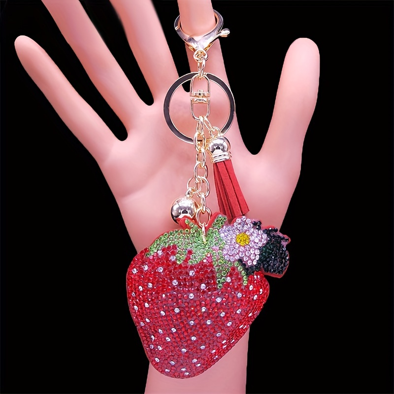 1pc Cherry Shaped Keychain, Lifelike Cute Fruit Keyring For Girls, Gifts  For Girls, Handbag/car Pendant