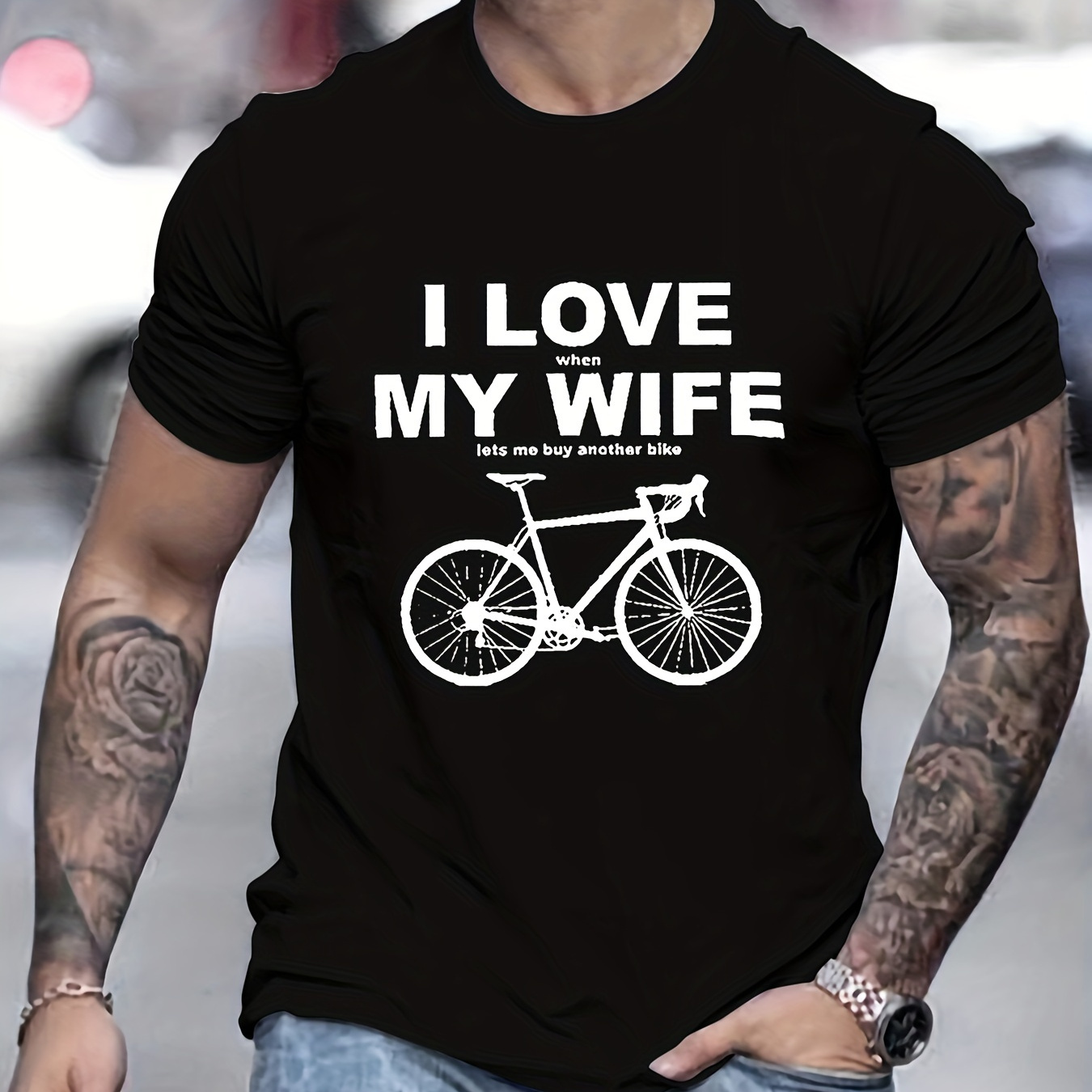 

Funny Bike Lover Pattern Print Men's Comfy T-shirt, Graphic Tee Men's Summer Outdoor Clothes, Men's Clothing, Tops For Men, Gift For Men