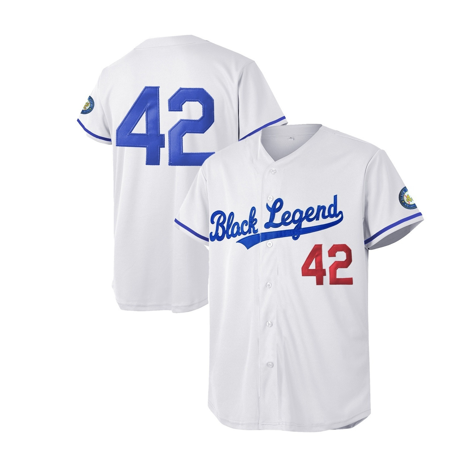 Men's Black Legend #42 Baseball Jersey, Retro Classic Baseball