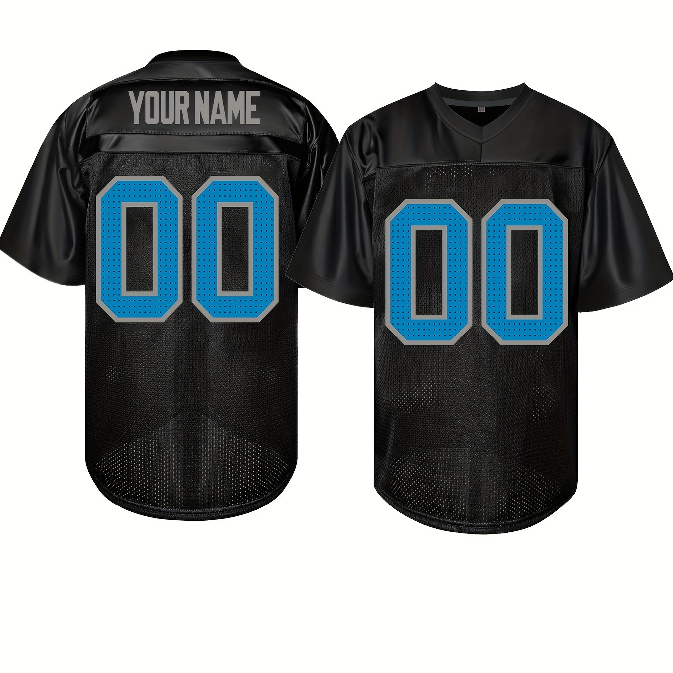 

Custom Men's Football Jersey - Personalized Name & Number, Embroidered, Breathable Polyester, V-neck, Sports & Casual Wear, Sizes S-3xl