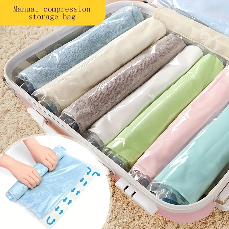 Stripes Pattern Travel Roll Up Clothes Shoes Vacuum Storage - Temu