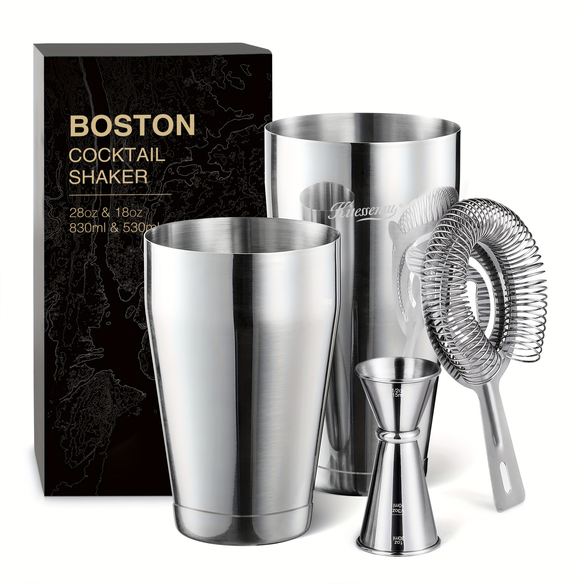 Boston Shaker Cocktail Shakers Stainless Steel Shaker Cup - Temu