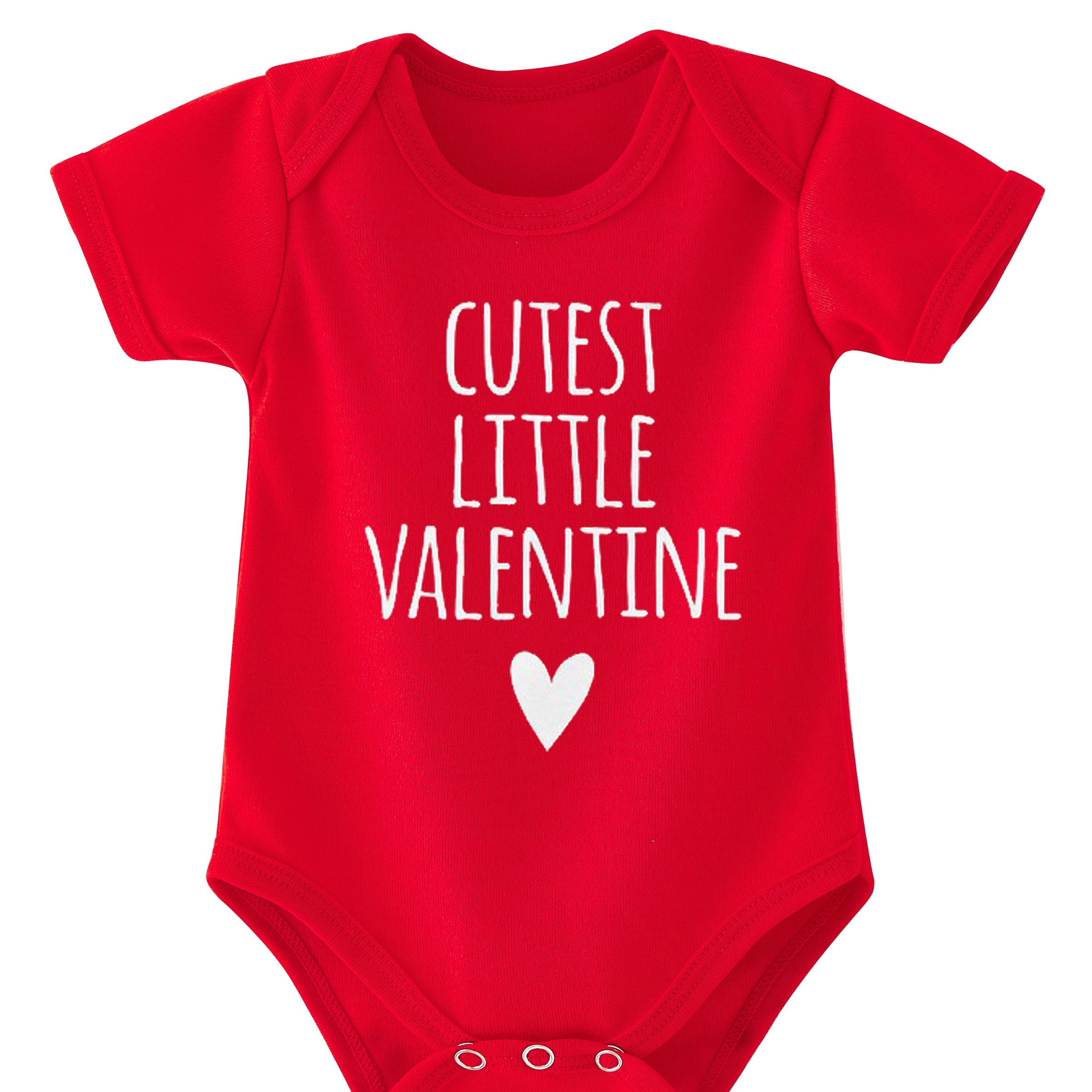 

Baby Girls Cutest Little Valentine's Day Letter Print Newborn Climbing Suit, Summer Short Sleeve Baby Triangle Romper Bodysuit, Pregnancy Gift